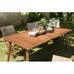 Table de jardin extensible 180/240x100cm en bois d'acacia Marrakech