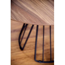 Table de salle à manger ronde avec piètement central design en acier noir Cardiff