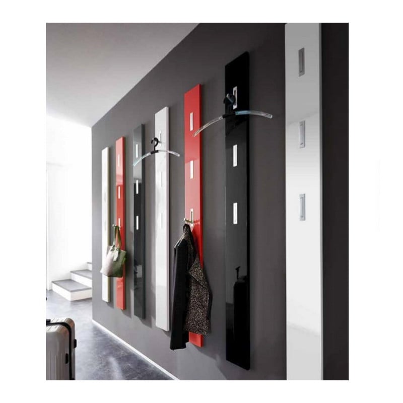 Porte manteau mural laque design rouge noir blanc Alti