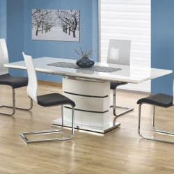 Table extensible blanc laqué 160-200x90cm Elena