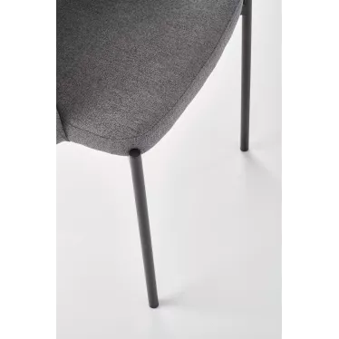 Chaise en tissu gris avec pieds en acier noir LAW