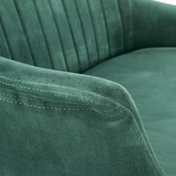 Canapé 2 places en tissu vert foncé avec pieds en acier doré TRESOR