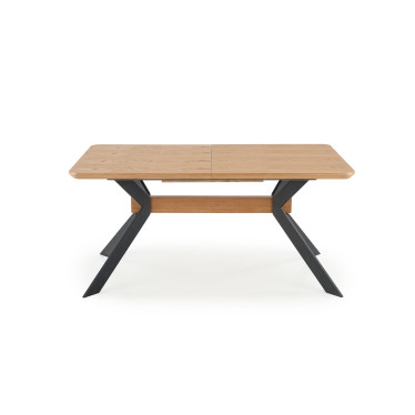 Table repas rectangulaire style industriel pieds en métal noir croisés Ogma
