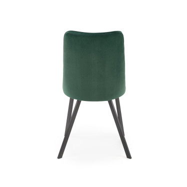 Chaise de salle à manger contemporaine en velours avec pieds en métal