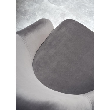 Chaise de salle à manger en velours gris clair avec pieds gris graphite en bois massif KANDRA
