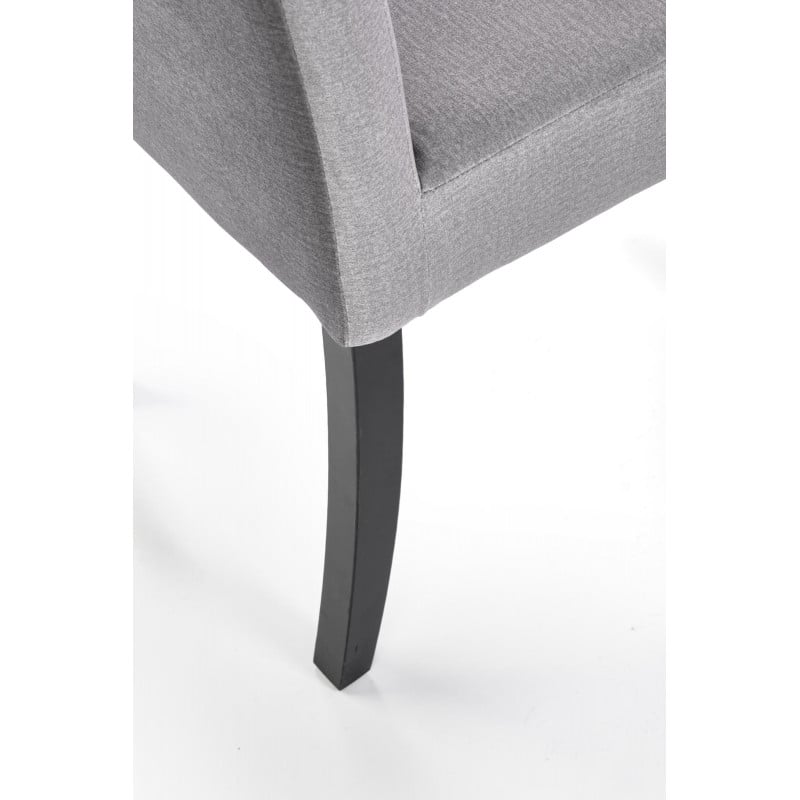 Chaise de salle à manger grise avec pieds noirs en bois massif CANDY