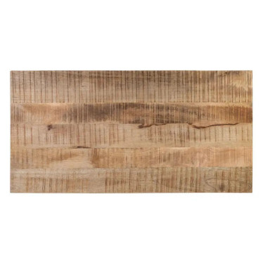 Table de repas industrielle en bois massif et pieds métal U Edern