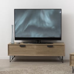 Meuble TV 1 porte 1 tiroir  bois et métal 120x40cm Murgo