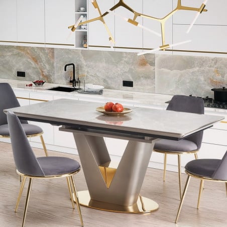 Table multifonction blanche ajustable en hauteur avec rallonge ALLAN