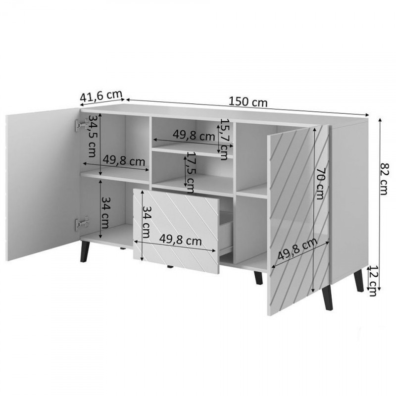 Buffet design gris brillant...