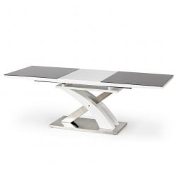 Table a manger design gris blanc rallonge Flora