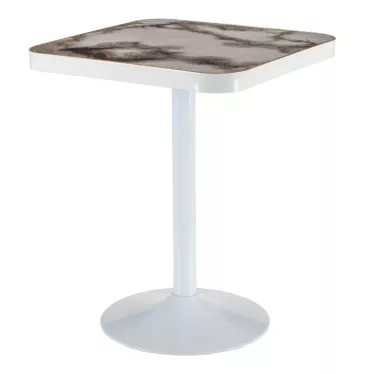 Table bistrot effet marbre gris & or 60x60cm