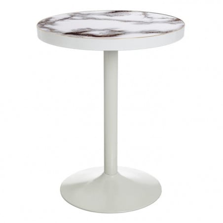 Table bistrot ronde marbre gris et or 60cm