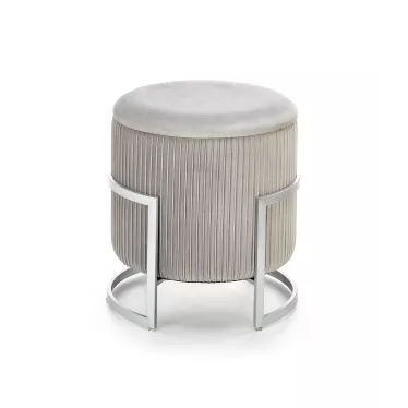 Pouf avec coffre de rangement en velours gris KANA