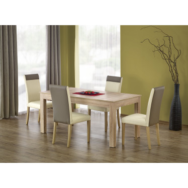 Salle à manger avec table Aude en chêne sonoma, design sobre et fonctionnel
