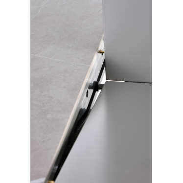 Table de salle à manger contemporaine avec pied central et rallonge