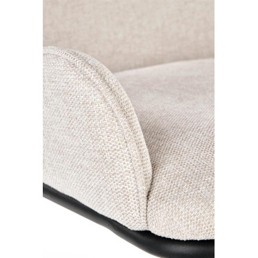 Chaise design en tissu beige avec pieds en métal noir - So Inside