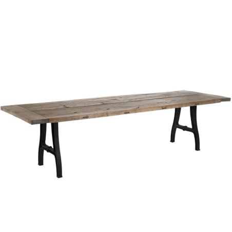 Table à manger bois recyclé et métal 300cm
