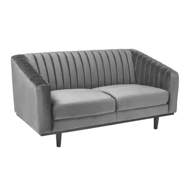 Canapé design velours gris 150 cm Golt
