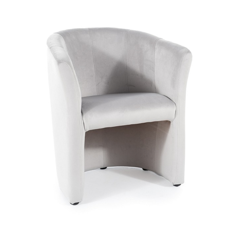 Fauteuil design confort velours gris clair Tisso - Fauteuils - So Inside