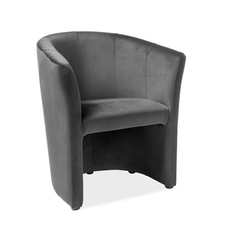 Fauteuil design confort velours gris foncé Tisso - Fauteuils - So Inside