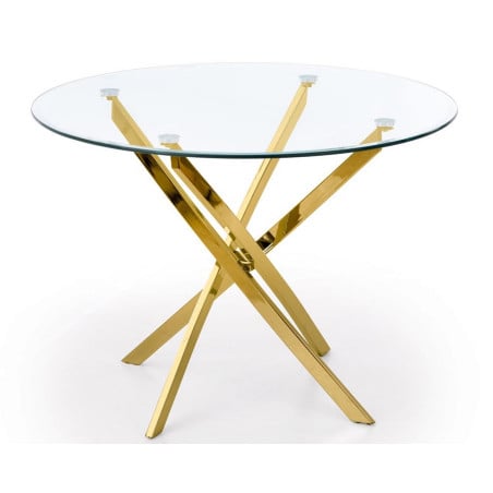 Table 100cm avec plateau en verre et pied doré Clara - Tables à manger - So Inside
