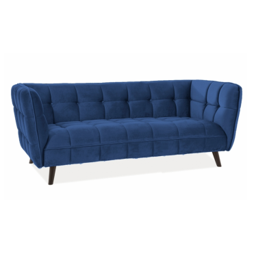 Canapé 3 places design velours bleu Compi