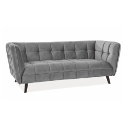 Canapé 3 places design velours gris Compi