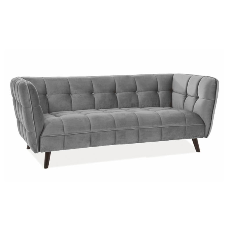 Canapé 3 places design velours gris Compi