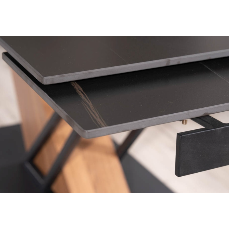 Table design extensible métal & effet marbre Viro