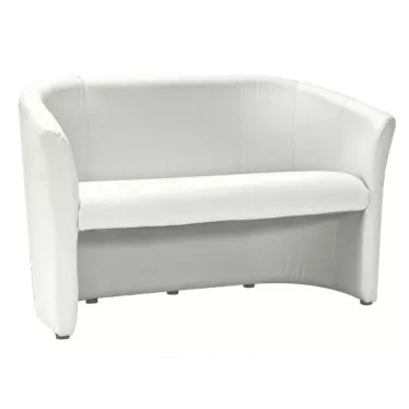 Canapé 2 places cabriolet en éco-cuir blanc Tisso