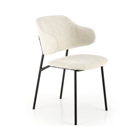 Chaise design en tissu crème avec structure noire en métal WEAR