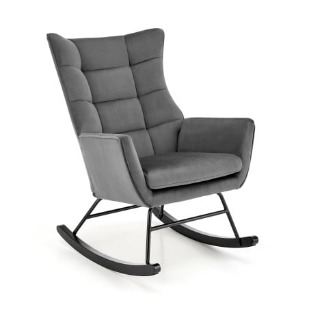 Rocking chair design en velours gris avec accoudoirs Market - Rocking chairs - So Inside
