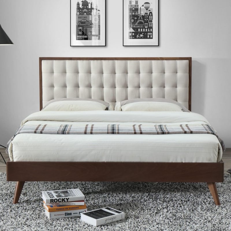 Lit vintage 160cm capitonné...