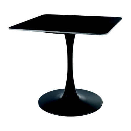 Table à manger noire avec plateau aspect marbre et pied en métal Sasha II