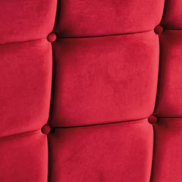 Canapé design rouge 3 places, confort, pieds en wengé, velours rouge