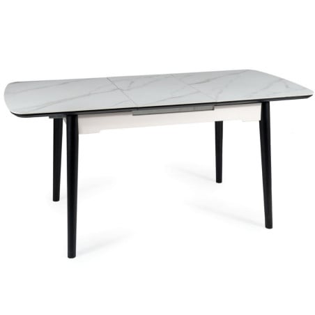 Table design extensible 120-160 cm aspect marbre blanc Stevie
