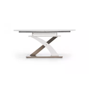 Table an manger blanche laquée avec rallonge 160-220cm Elvira