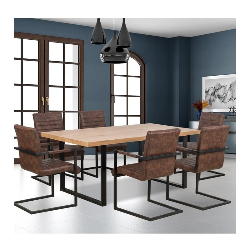 Table design bois et métal Berlin