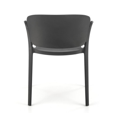 Vue arrière de la chaise extérieur design Romer noire