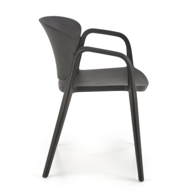 Vue de profil de la chaise design noire Romer