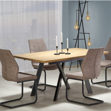 Table de repas extensible style industriel 160 à 200 cm Vegas