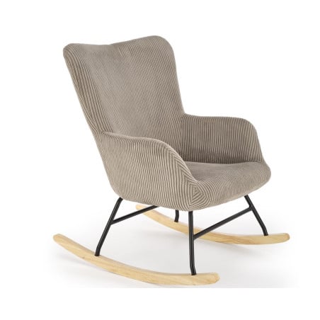 Rocking-Chair confort avec accoudoirs en velours côtelé gris Primrose - Rocking chairs - So Inside