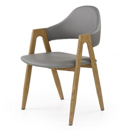 Chaise contemporaine couleur bois et gris Scotia