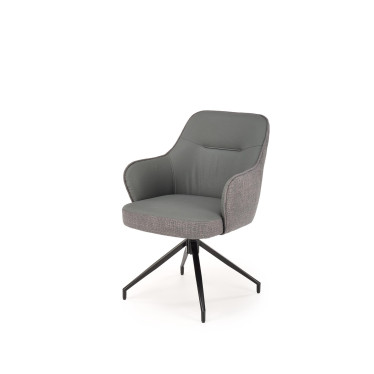 Chaise design Berry grise offrant un confort enveloppant avec accoudoirs intégrés