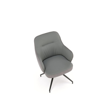 Vue aérienne de la chaise Berry grise mettant en avant son assise pivotante