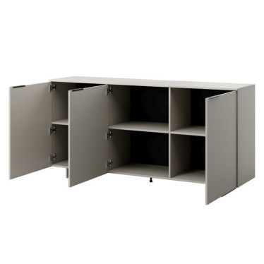 Buffet bas de 180cm - 3 portes - beige mat - Jude