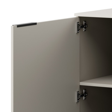 Buffet bas de 180cm - 3 portes - beige mat - Jude