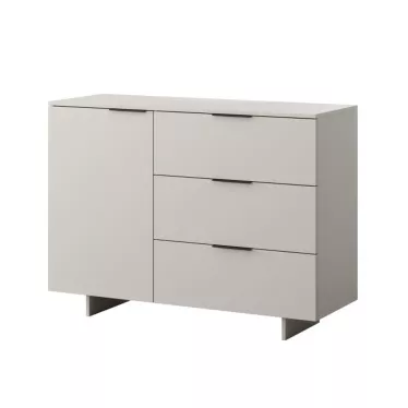 Bahut beige 120 cm - 1 porte et 3 tiroirs - Collection Jude