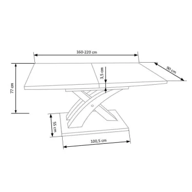 Table a manger design blanc laqué extensible 160-220 cm Cleo